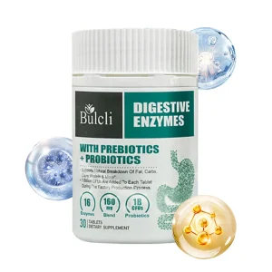 Bulcli Digestive Enzymes with Prebiotics & Probiotics dietary supplement bottle