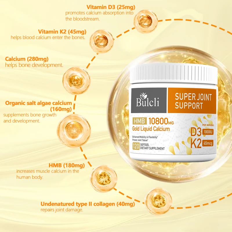 bulcli-gold-liquid-calcium-key-ingredients-overview Key ingredients of Bulcli Super Joint Support including calcium, D3, K2 and HMB