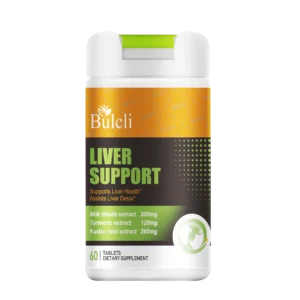 Bulcli Liver Support supplement bottle front view, 60 tablets dietary supplement with Milk Thistle and Turmeric